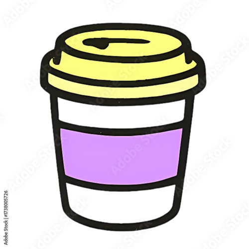 vector illustration of a glass take away coffee in vibrant color