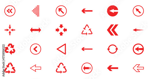 Arrow icon set cursor arrow up down and symbol icons. Modern simple solid arrows collection web design . Arrow icon set. Arrow on white background.