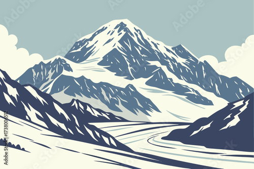 Mount Foraker in Alaska, rugged peak rising beside Denali with snow-covered ridges