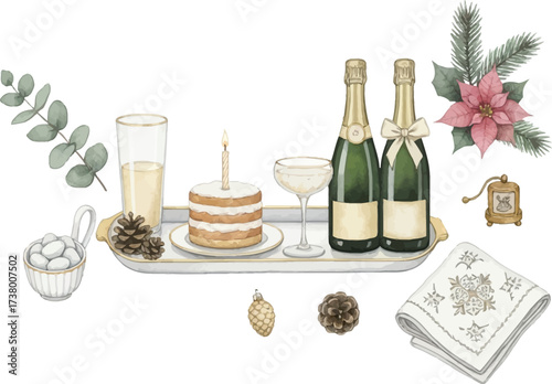 Wine and Cheese Celebration on a Festive Table with Bottles and Glasses