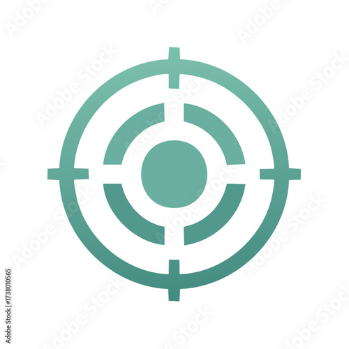 Turquoise Target Symbol Graphic Icon Representing Accuracy Aim and Precision