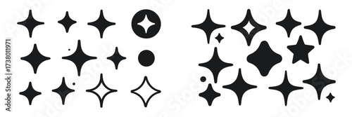 Star shapes in various sizes for use in design and decoration projects