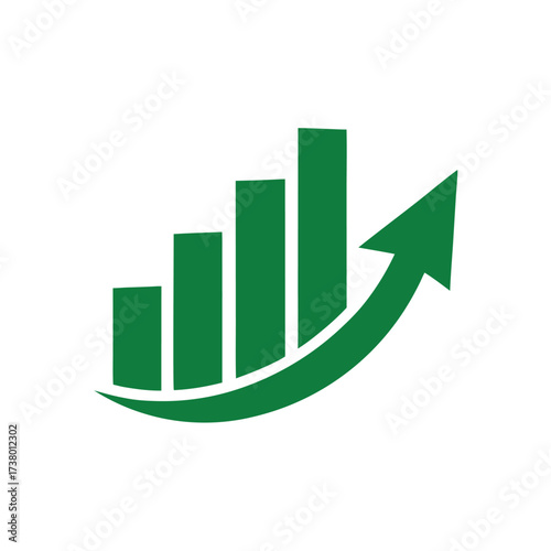 Graphic up icon, business bar sign – stock vector
