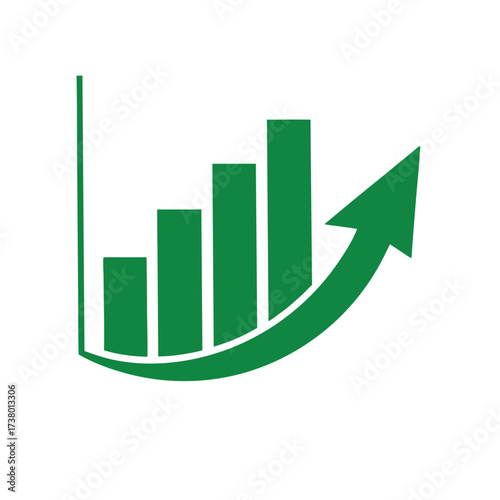 Graphic up icon, business bar sign – stock vector

