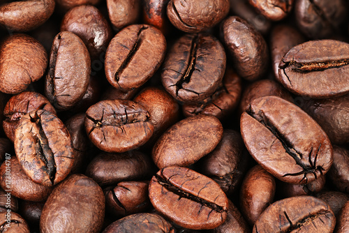 Принти на полотні A close up of coffee beans with a brownish color