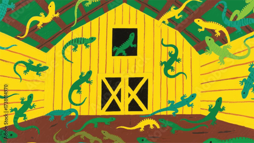 Photos A Collection of Geckos in a Cage Illustrator Artwork Banner Background Design Te