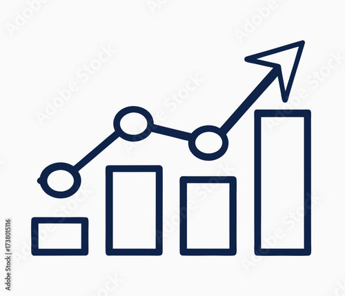 Graph diagram up line icon, business growth success chart with arrow, profit growing symbol, progress bar symbol, business bar sign, growing graph icons
