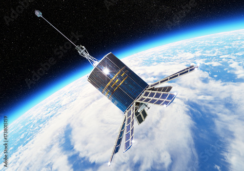 Military space navigation-communications satellite