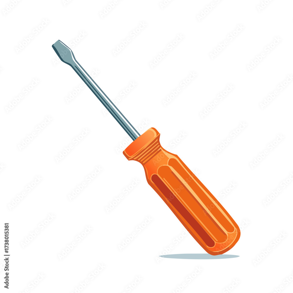 Fototapeta premium Orange handled flathead screwdriver for home improvement and repair work