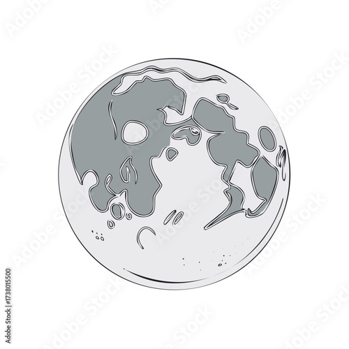 Hand Drawn Moon Illustration for Lunar Events and Celestial Designs Astronomy Element