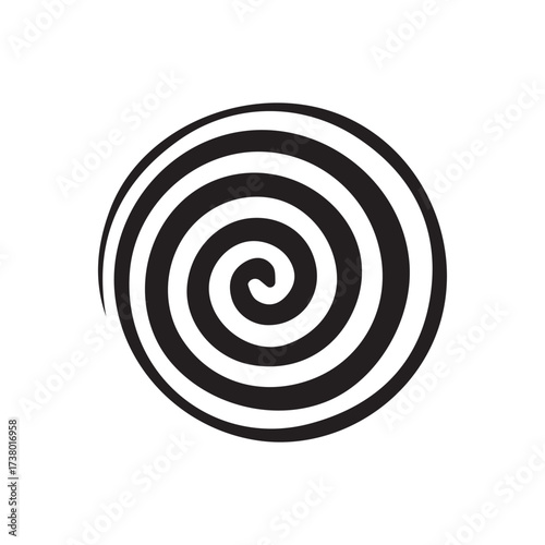 Abstract spiral vortex icon with bold concentric swirl lines - minimal emblem