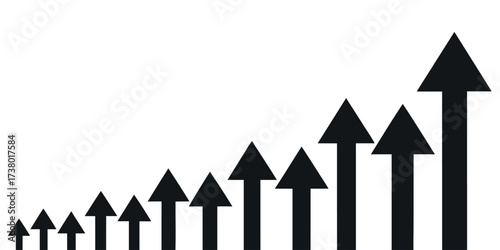 Growing arrows up graph chart, boosting of business result, growth success chart with arrows, investment profit growing symbol, progress graph icon
