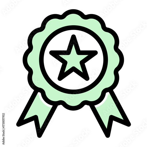 Badge icon symbolizing emblem, insignia, shield, medal, and symbol from the Corporate Icon Collection (Glyph Color Lineal Style)