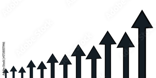Growing arrows up graph chart, boosting of business result, growth success chart with arrows, investment profit growing symbol, progress graph icon
