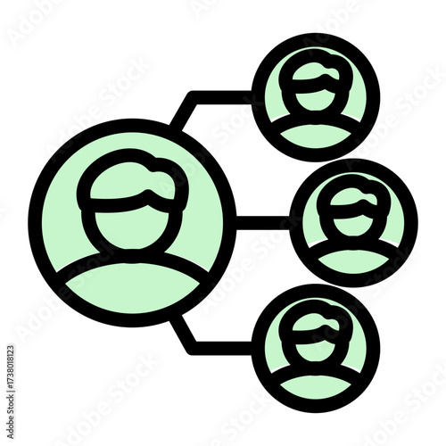 Leader icon symbolizing chief, head, manager, director, and boss from the Corporate Icon Collection (Glyph Color Lineal Style)