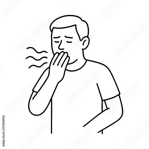 line icon person covering his mouth with his hand vector on a white background
Vector line icon on a white background