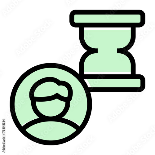 Deadline icon symbolizing due date, timeline, schedule, target, and time management from the Corporate Icon Collection (Glyph Color Lineal Style)