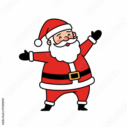 Cheerful Cartoon Santa Claus Dabbing with Joyful Holiday Spirit and Modern Style