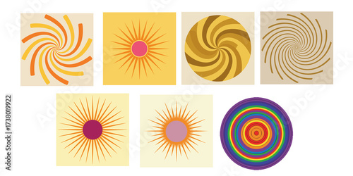 Dynamic orange contour lines create an engaging topographic map pattern on a vibrant yellow background, perfect for modern design projects, abstract illustrations, and geographic-themed layouts