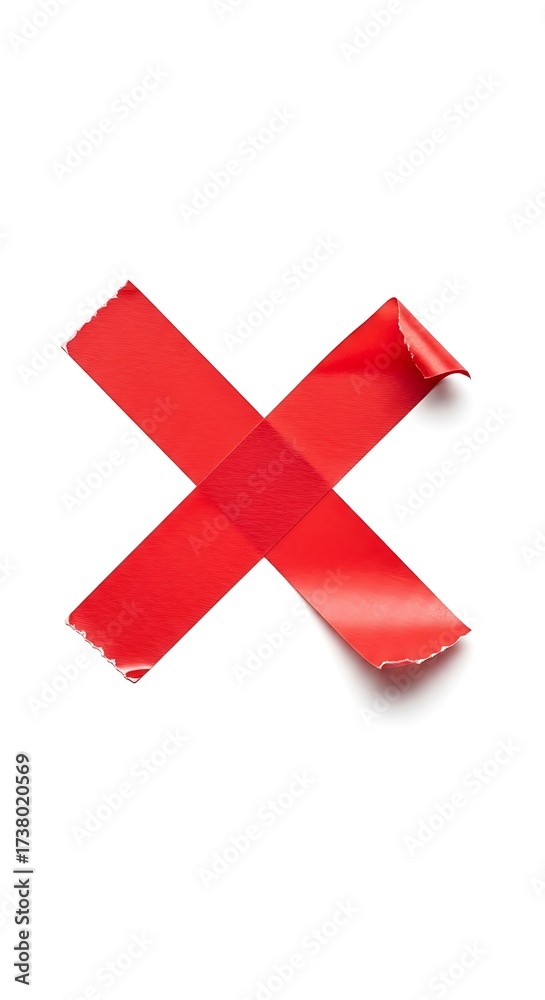 Fototapeta premium Red Tape X Mark Rejection Symbol.