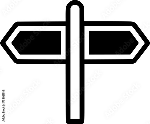 Direction sign vector illustration, wayfinding signage, travel direction icon, road sign design element
