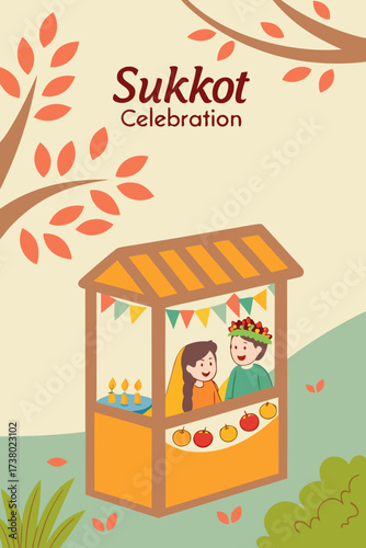 Sukkot celebration with illustrations