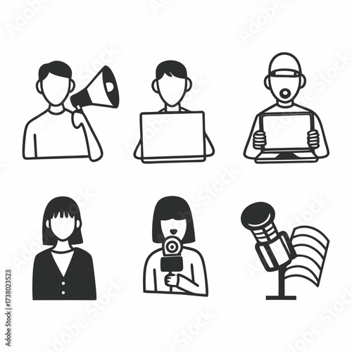 “Human Activity and Technology Line Icon Collection”