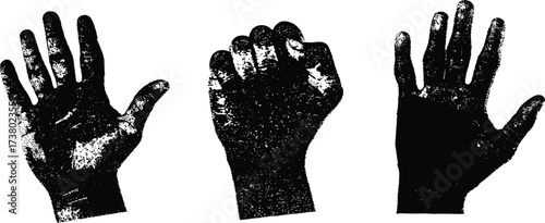 Hand y2k retro with halftone stipple effect Isolated grunge perfect for urban design. Vector illustration of vintage grunge punk crazy art templates.