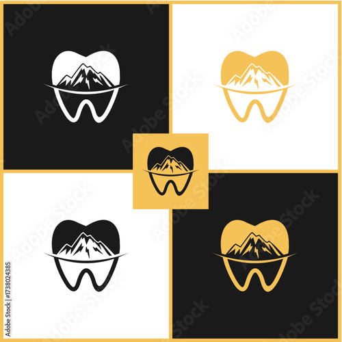 Tooth Mountain Logo Dental Healthcare & Mountain Adventure