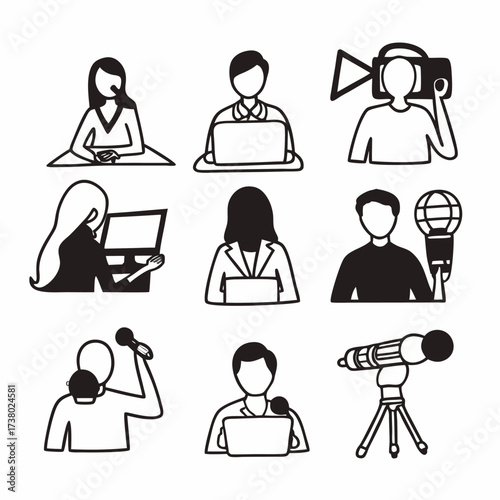 “Human Activity and Technology Line Icon Collection”