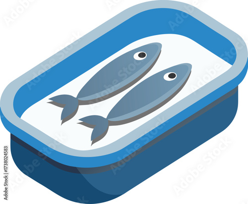 vector illustration of canned sardines fish
