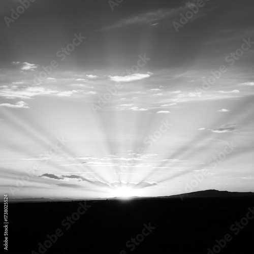 Rays of a New Dawn on black and white background