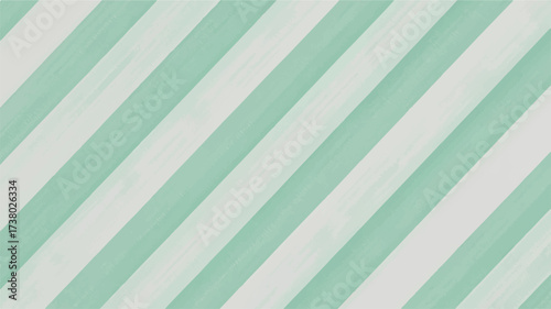 Vector art of diagonal mint green and white watercolor stripes pattern