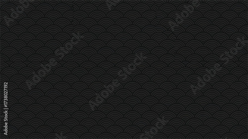 Vector art of dark grey traditional japanese wave pattern background