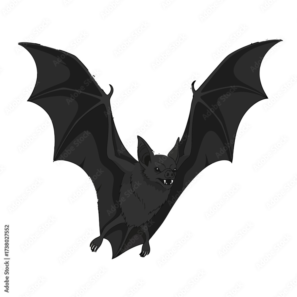 Fototapeta premium Vampire Bat Vector Illustration Halloween Flying Silhouette Icon