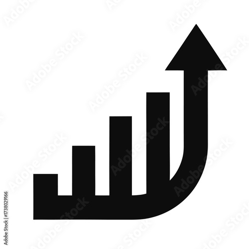 Growing graph sign, graph diagram up icon
