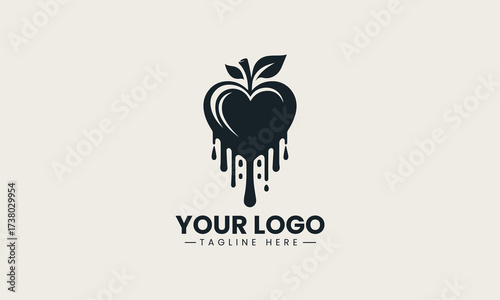 Apple Poison Heart vector logo illustration