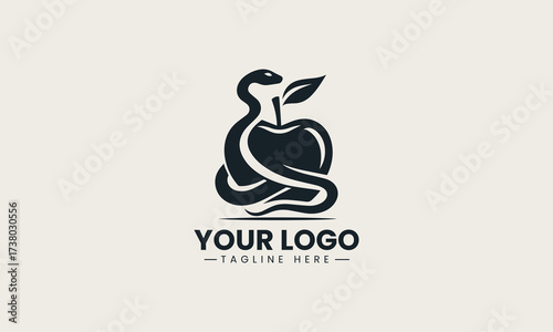 Apple And Serpent vector logo illustration