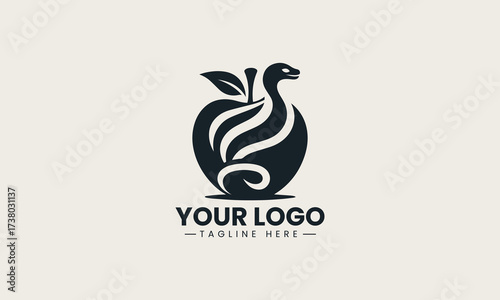 Apple And Serpent vector logo illustration
