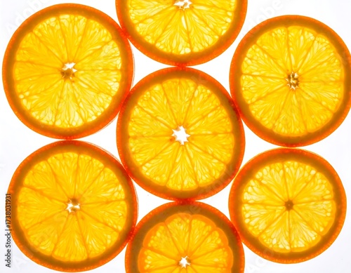 Orange slices arranged in a symmetrical pattern