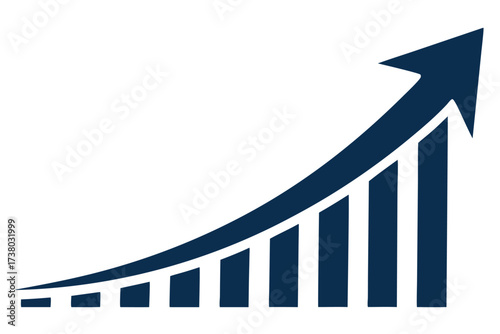 Blue up 3d arrow graph showing rising trend, boosting of business result, investment profit growing symbol, financial rises trending
