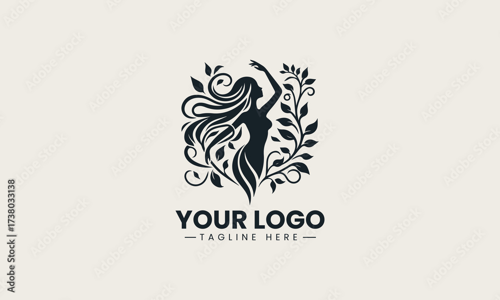 Fototapeta premium Plant Goddess vector logo illustration