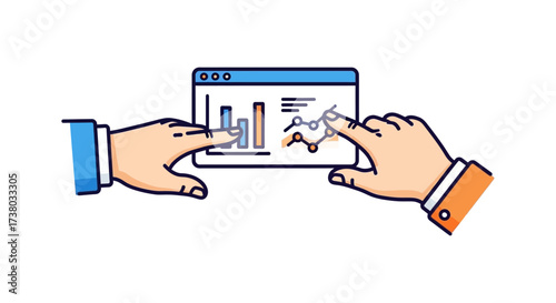 analyzing market data analytics with interactive dashboard business insights using touch interface enhancing decision-making in a digital environment
