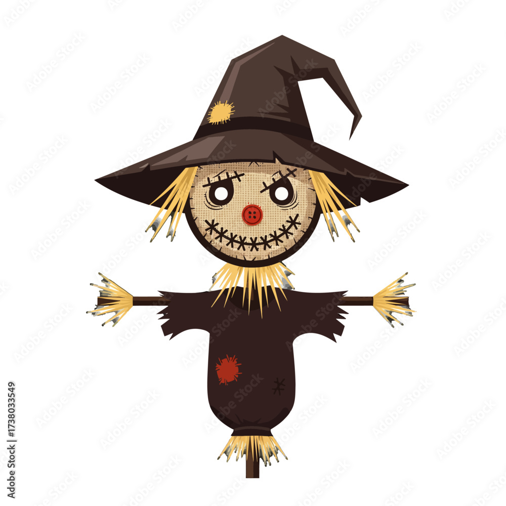 Naklejka premium halloween witch with pumpkin