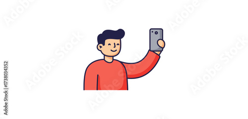Man taking a selfie with a smartphone in a casual setting capturing a moment of connection and illustrating mobile technology use