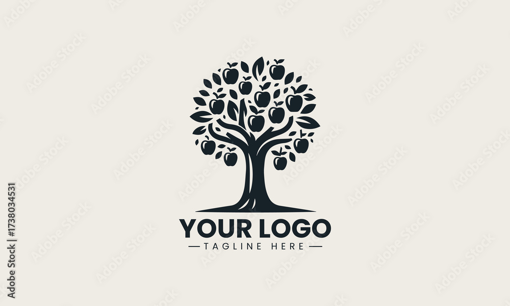 Obraz premium Apple Tree vector logo illustration