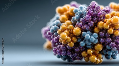 Detailed 3D model of an enzyme molecule