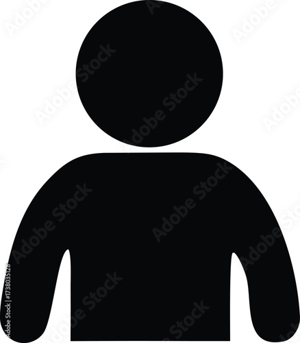 Simple human icon silhouette representing a generic person or user in a clear minimalist design for profiles or general representation