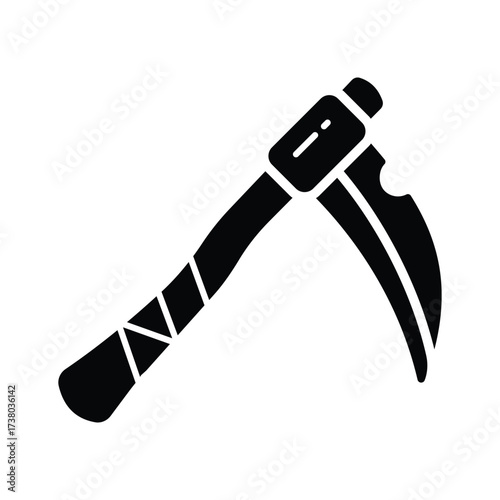 Here is a modern flat outline icon of scythe, premium vector