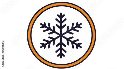 Snowflake icon design isolated on transparent background  